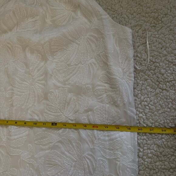 Trina Turk Milian Maxi Dress White Lace High Neck Tie Back Lined Resort Wear - Picture 8 of 8